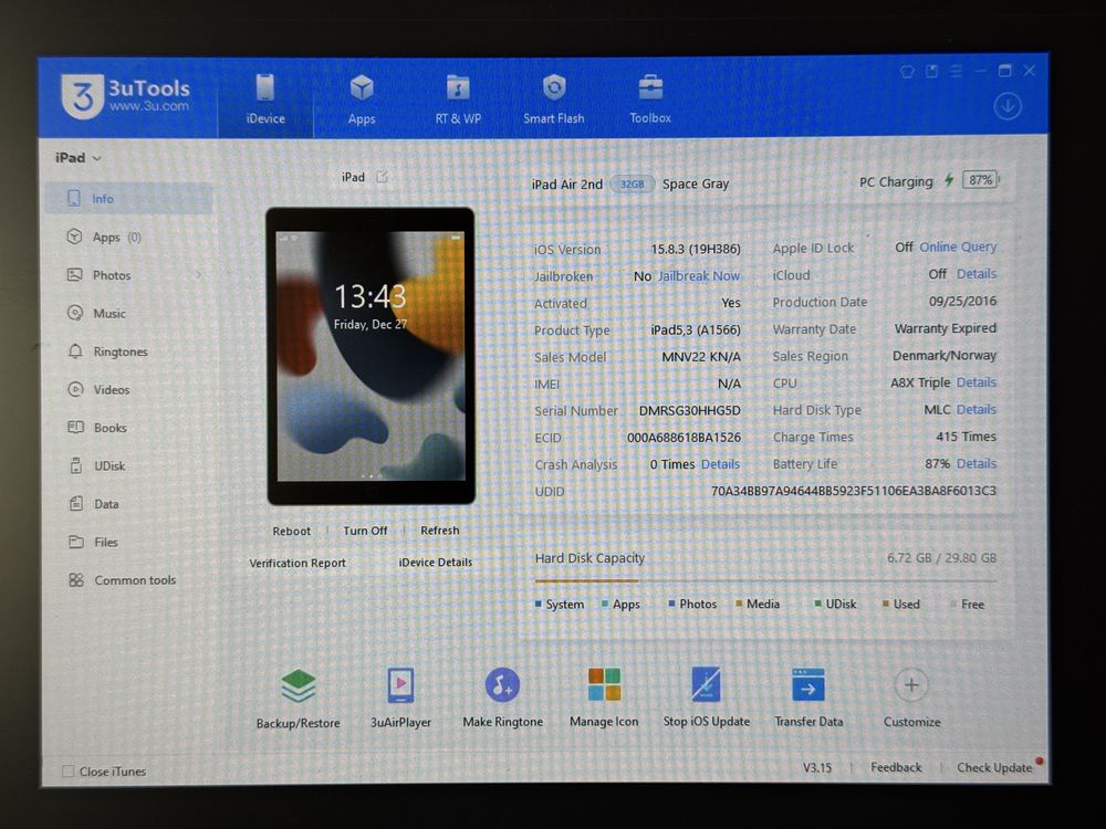 iPad Air 2 (A1566) - 32GB - faktura VAT 23%