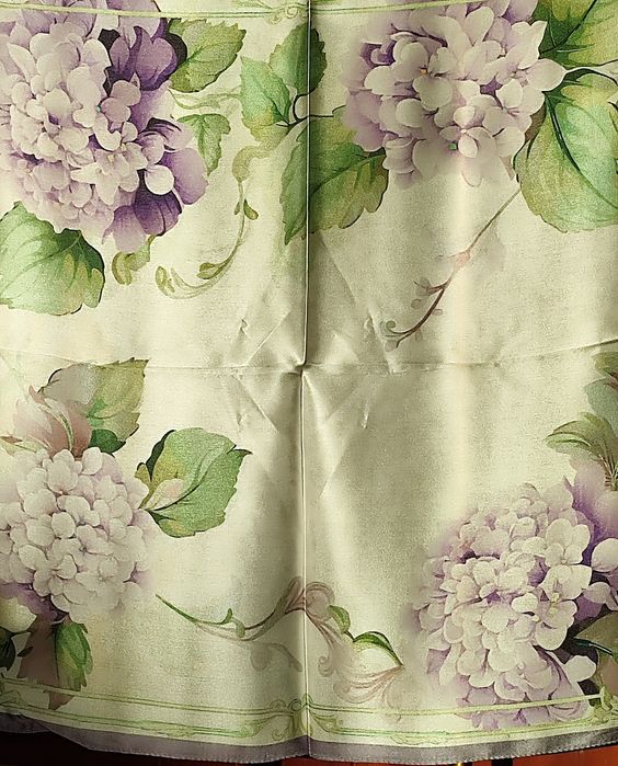 100% jedwabna chustka "Hortensje"