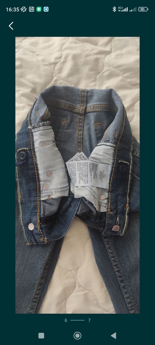 Джинсы Levi's, розмір 6, на 120-130 см