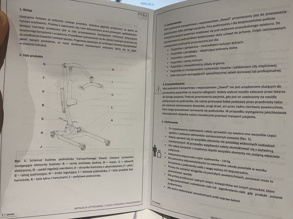 Podnosnik transportowy - Dawid Mini DRVF1