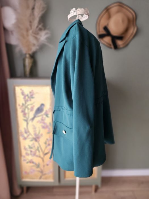 Marynarka Damska  Szmaragdowa Ze Sznurkiem i Złotymi Guzikami 42 narzu