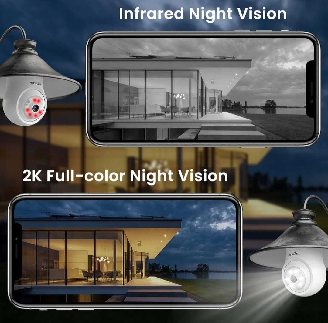 Inteligentna kamera obrotowa WiFi w żarówce 2K G6 z gniazdem E27