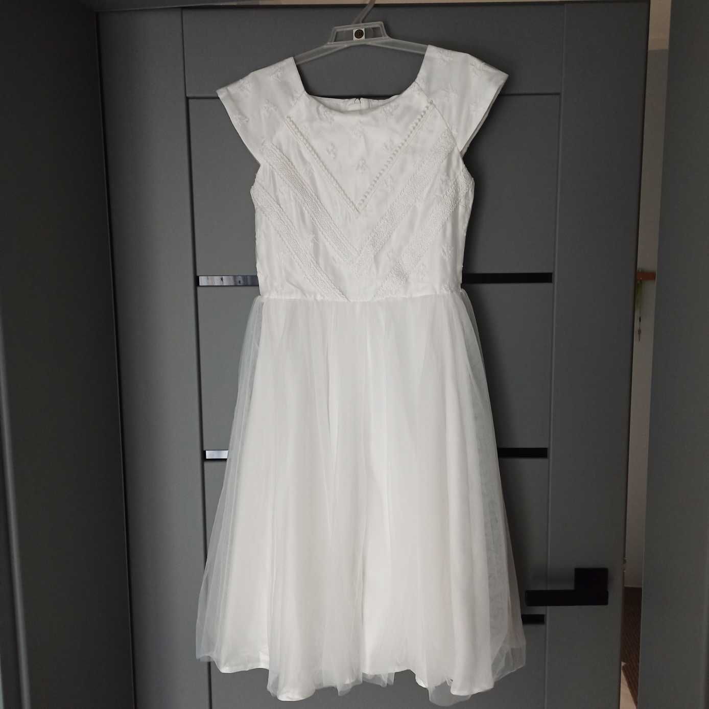 buty komunijne, białe, rozm. 37, sukienka 152 cm