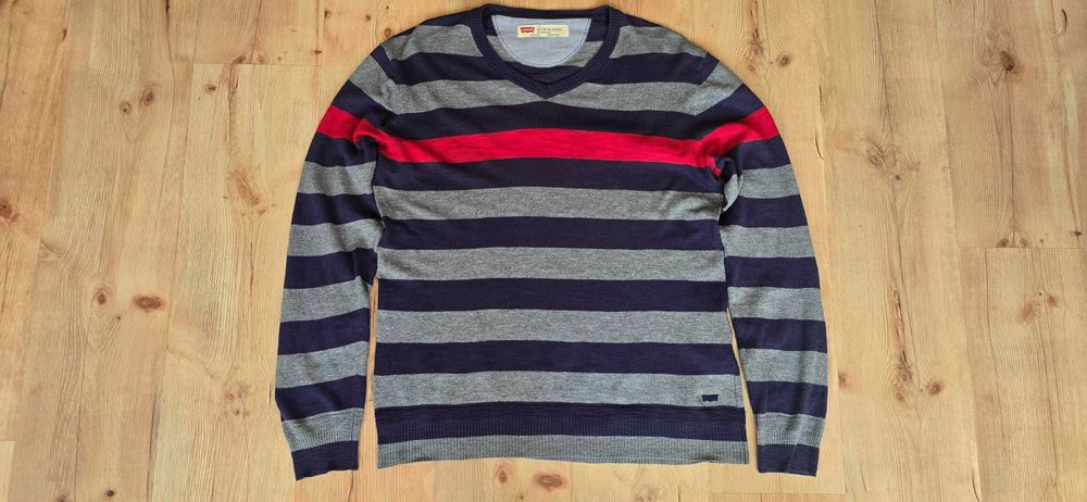 Levi's Strauss Sweter Bluza Pasy L Oryginał