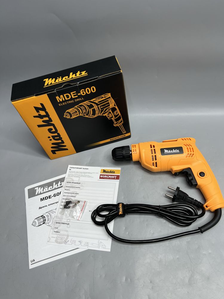 Дрель безударная Machtz MDE-600 Официальная гарантия 600 Вт