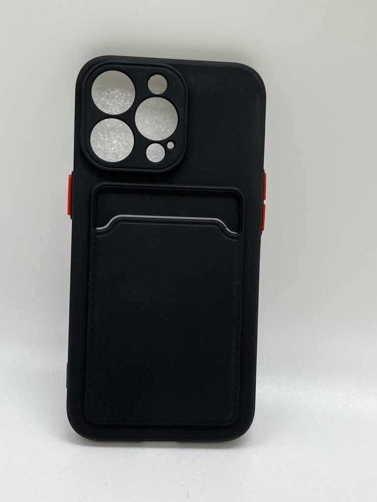 Etui Case Silikonowy Iphone 13 Pro Czarny z kieszonką kod 537