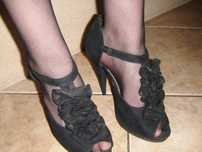 buty szpilki H&M czarne wysokie 38 welur