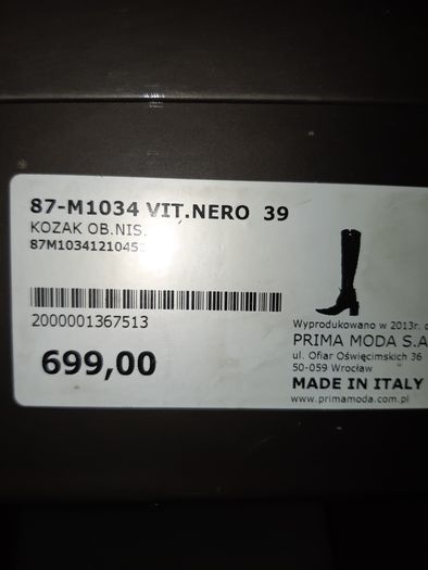 Kozaki oficerki Prima Moda 39 idealne skóra gratis wysyłka