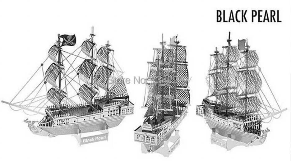 Металлическая сборная 3D модель "Пиратский корабль Black Pearl"