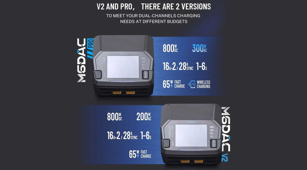 Розумний зарядний пристрій ToolkitRC M6DAC PRO AC-300W DC-800W FPV