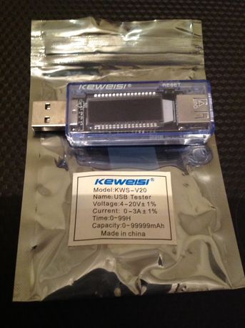 USB-тестер - Keweisi KWS-V20 (для измерения ёмкости, напряжения, тока)