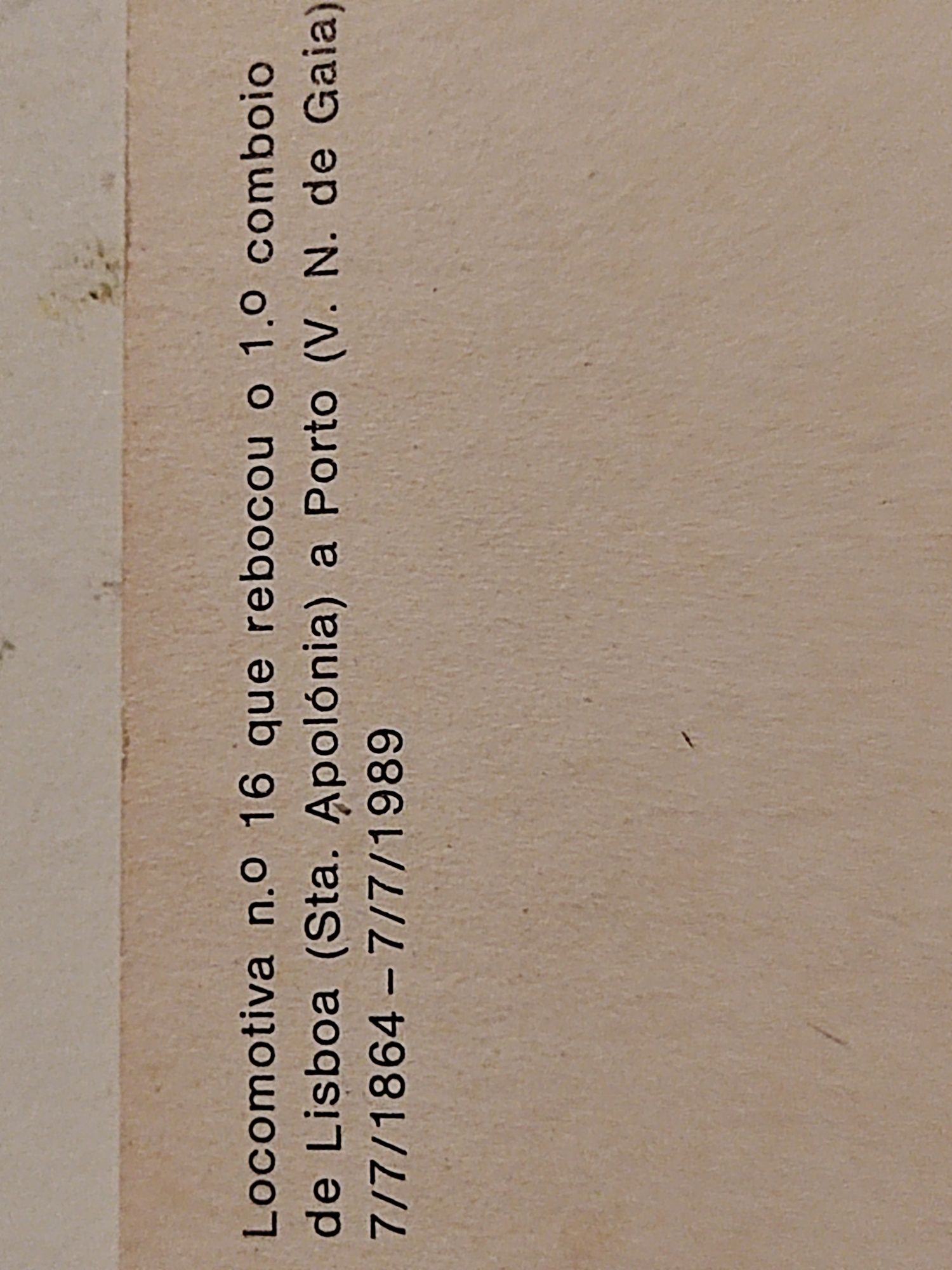 Postal comemorativo da partida da locomotiva mais moderna de 1864