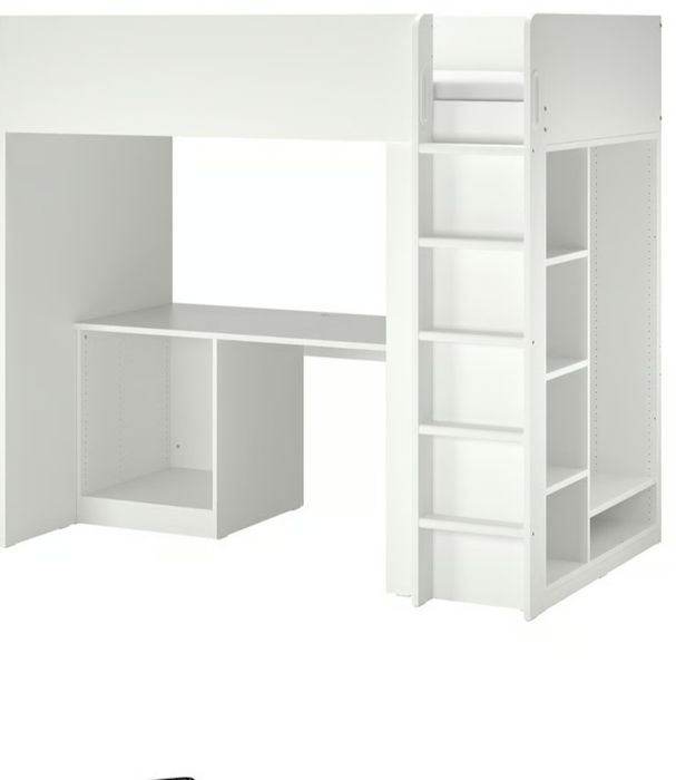 SMASTAD rama łóżka a antresoli biała 90x200 cm