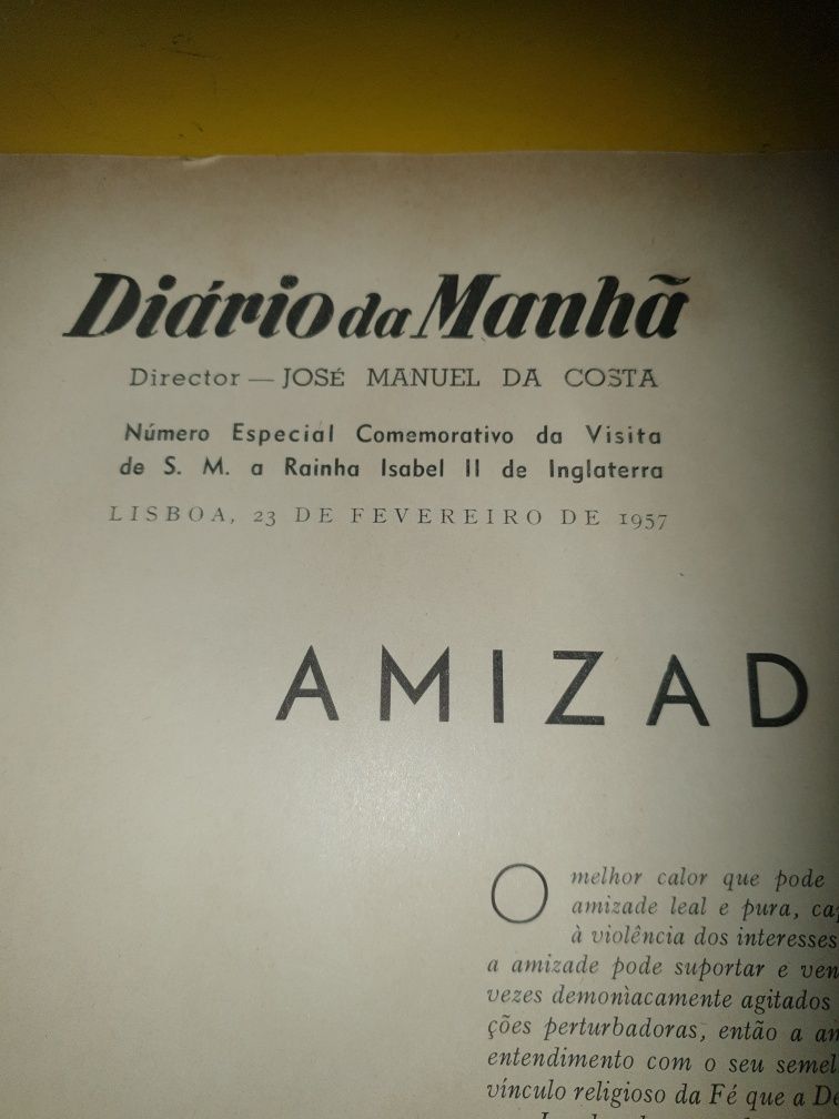 Revista Diário da Manhã de 1957- da visita da S M. Rainha Isabel II