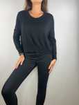 Czarny asymetryczny sweter crop top siateczka na plecach Top Secret M