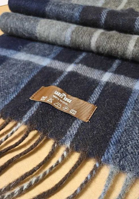 Мужской шарф клетка из 100% шерсти Lake Edge