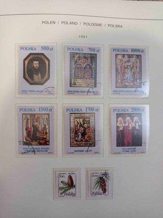 znaczki polskie z rocznika 1991