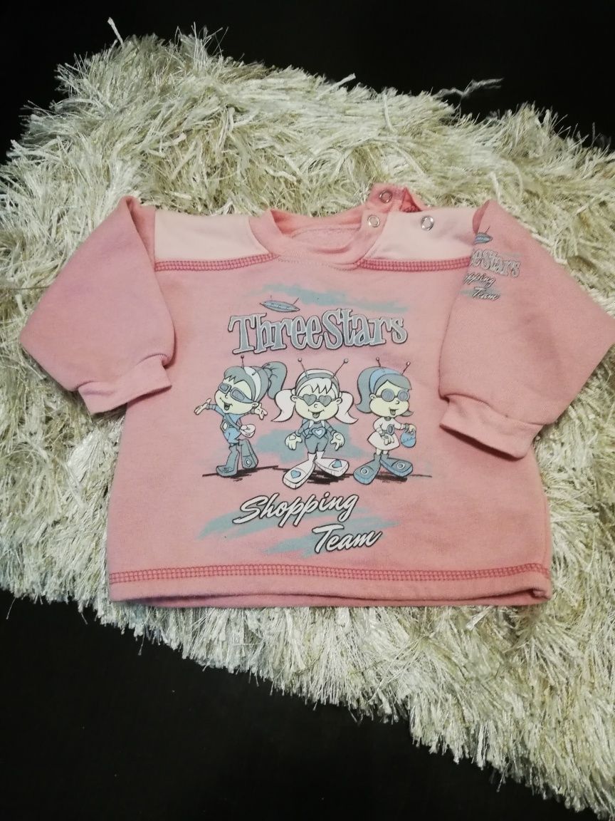 Bluza ciepła różowa dla dziewczynki niemowlęca 68