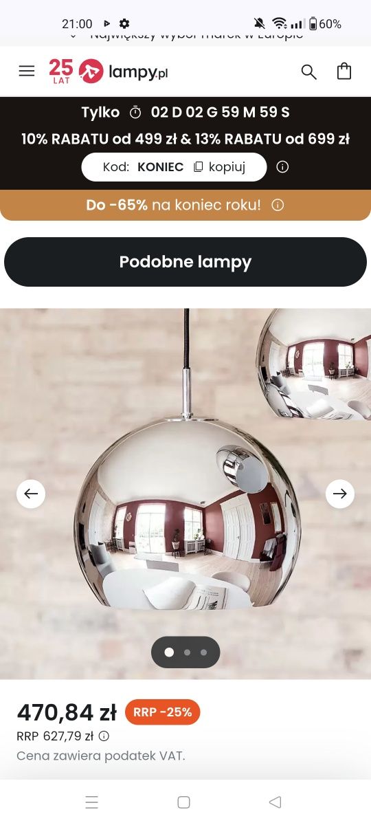 Lampy chrom okrągłe westwing hk
