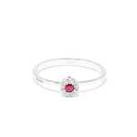 Anel em ouro branco com Diamantes e Rubi