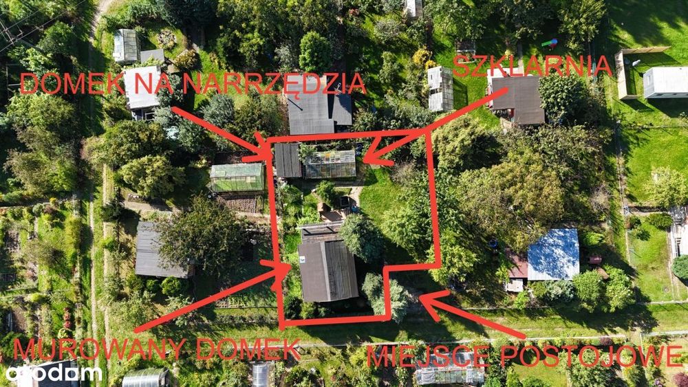 Działka Rod z murowanym domkiem i wędzarnią