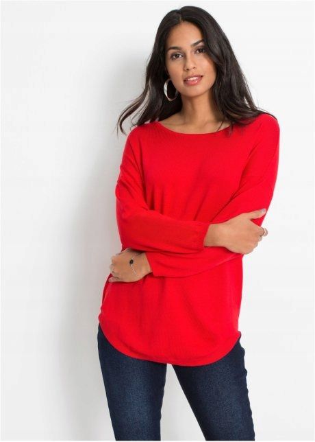 B.P.C sweter truskawkowy dekolt na plecach r.40/42