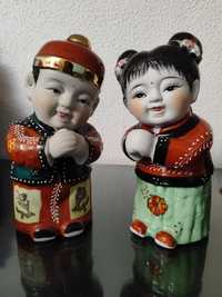 Casal da fortuna em porcelana chinesa