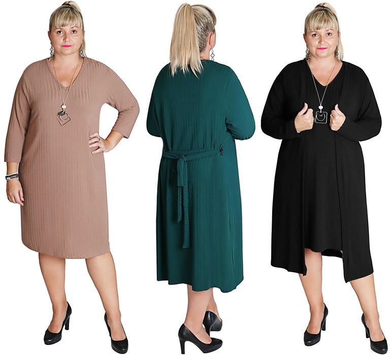 SWETERKOWY KOMPET SUKIENKA+NARZUTKA roz.uniwersalny pasuje od 50 do 54