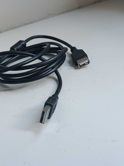 Kabel przedłużacz końcówka USB przedłużka adapter długi czarny 1,8 m