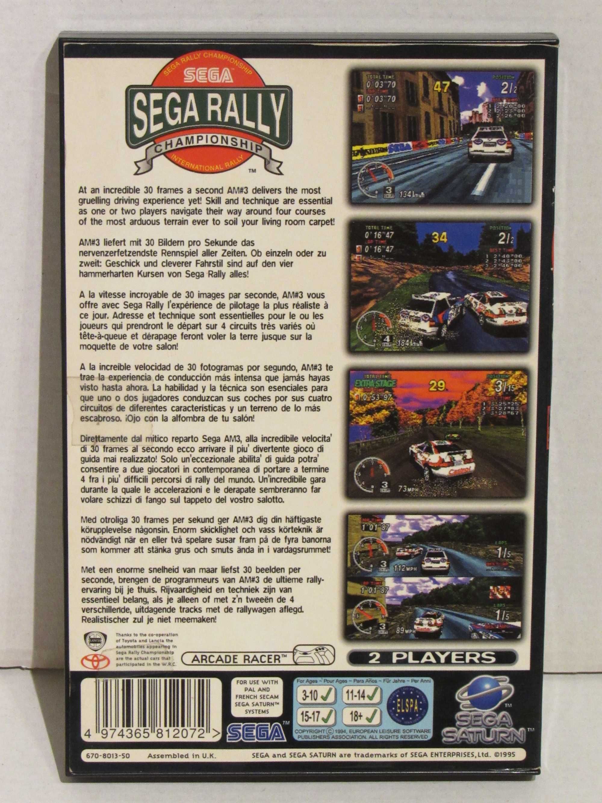Jogo Sega Saturn Sega Rally Championship completo