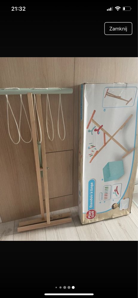 Okazja nowy zestaw dwóch drewnianych zabawek suszarka i deska playtive