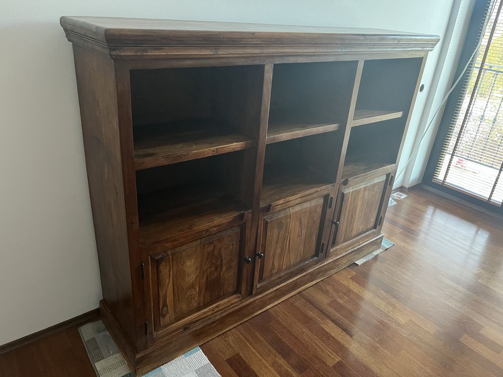 Almi decor, Masywny regal/biblioteczka z drewna egzotycznego