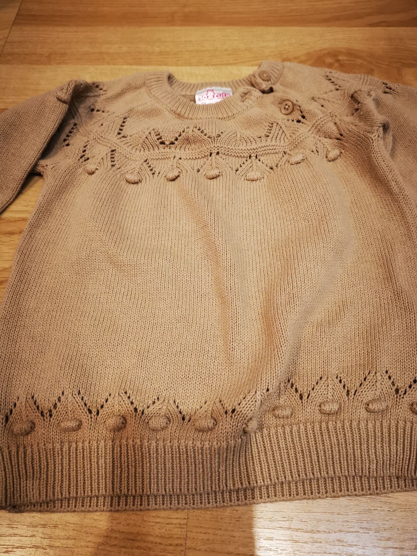 Sweter r. 98 So Cute beżowy brązowy