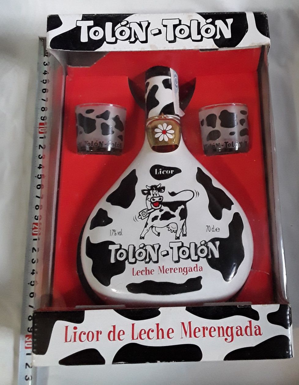 Conjunto Garrafa + 2 copos Tolón Tolón Licor Merengada Creme