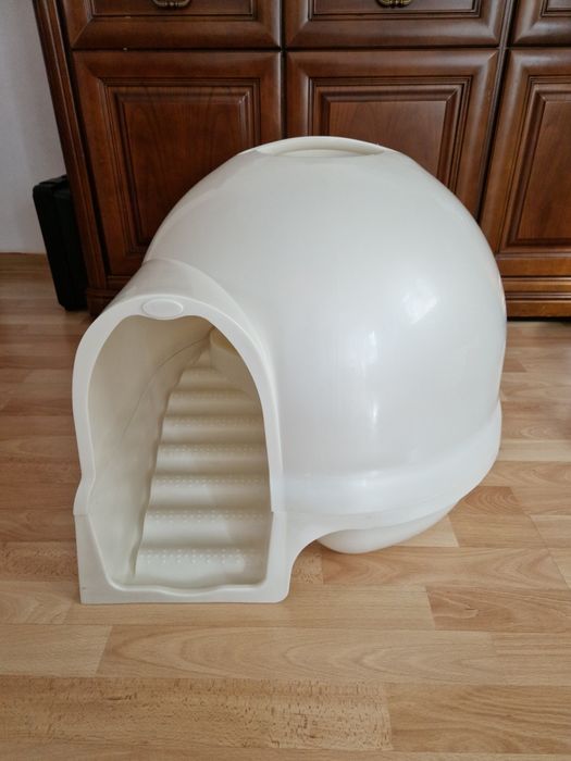 Kuweta dla kota Petmate cleanstep duża perłowo kremowa