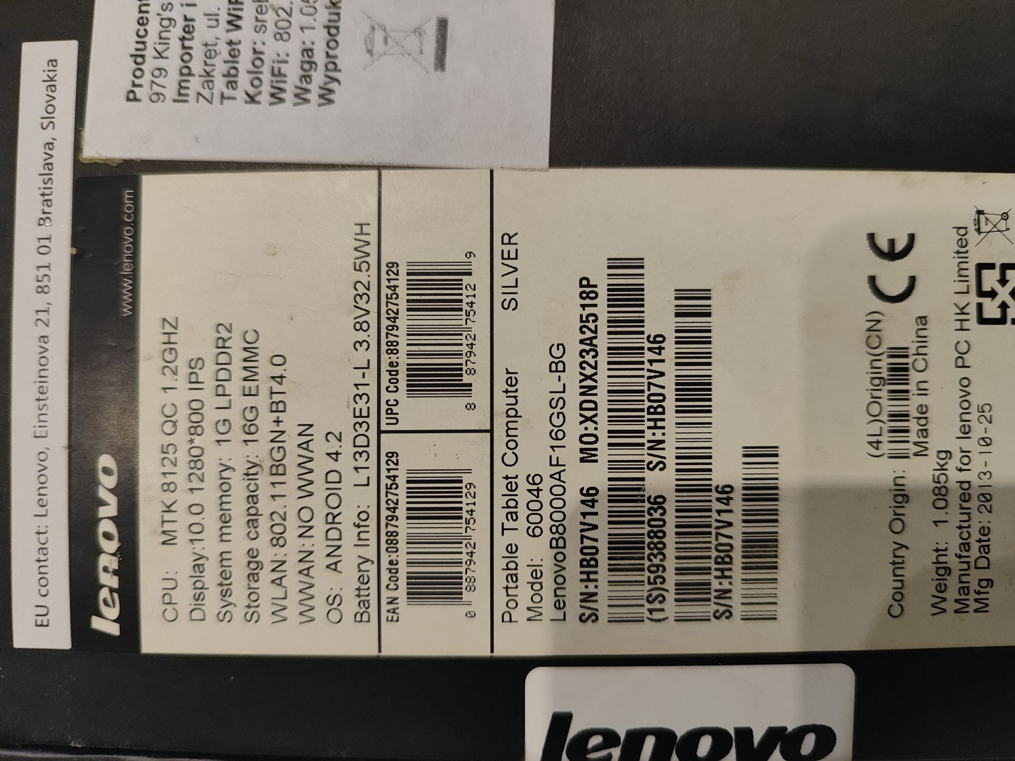Tablet Lenovo Yoga 10 model 60046