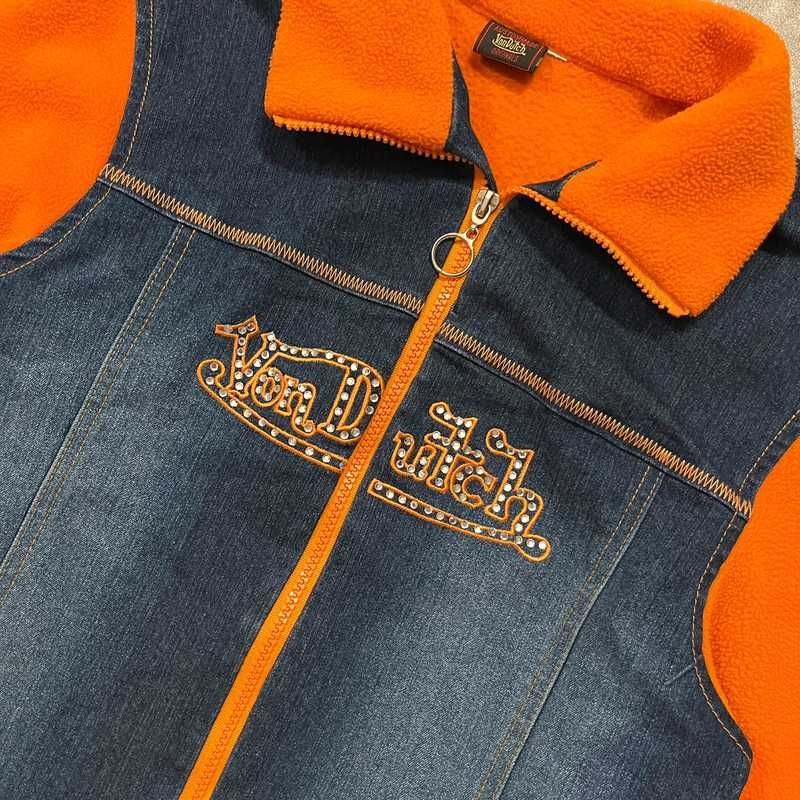 Vintage Polar Bluza Von Dutch Y2K Retro Spellout Trendy 90s Sherpa