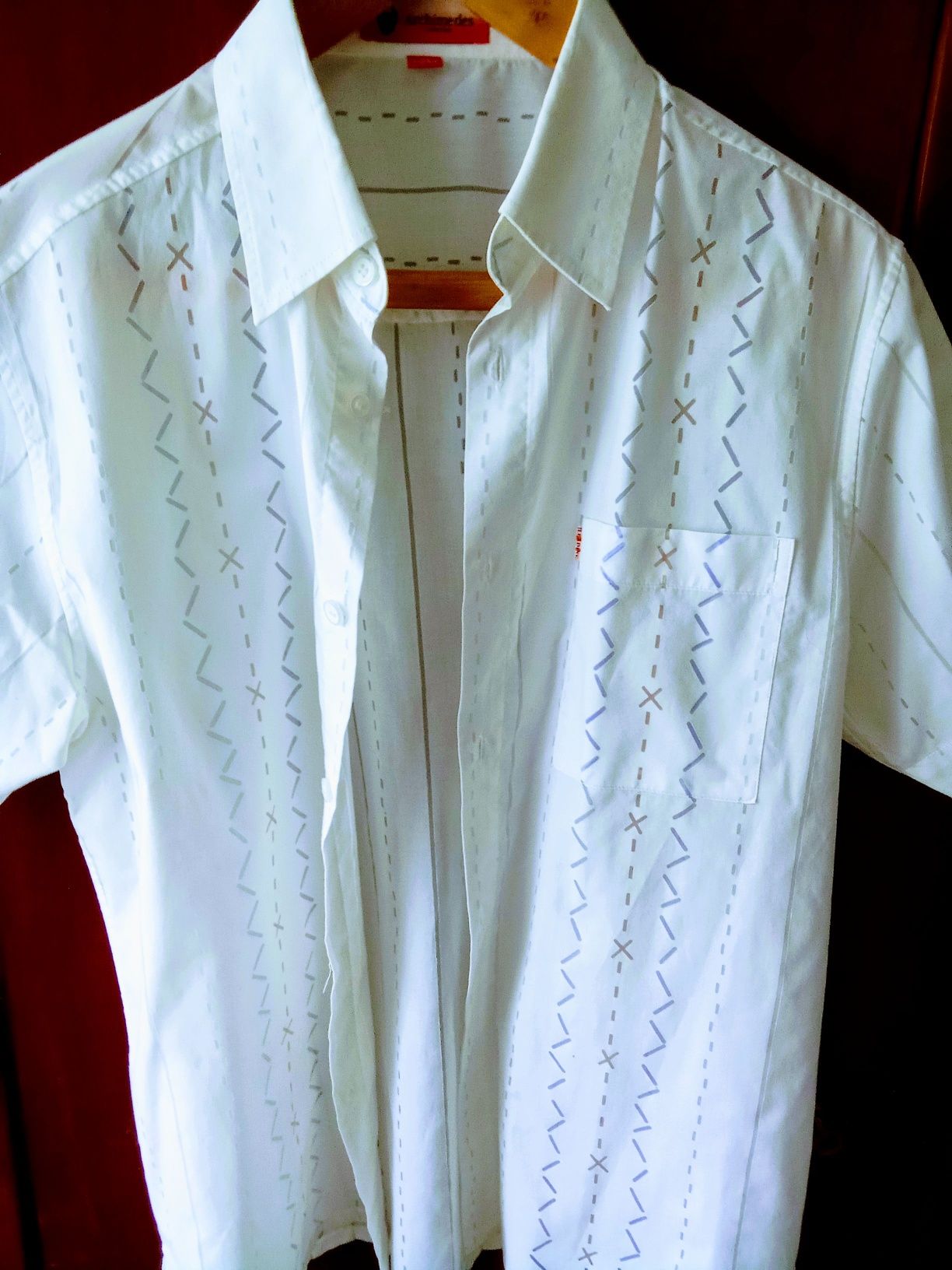 Фірмова літня чоловіча сорочка під вишиванку 46 розмір