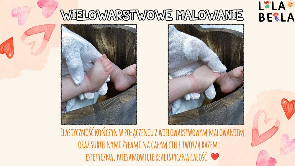 PRAWDZIWE ZDJĘCIA Artystyczna Lalka Reborn – Ręcznie Malowane Detale