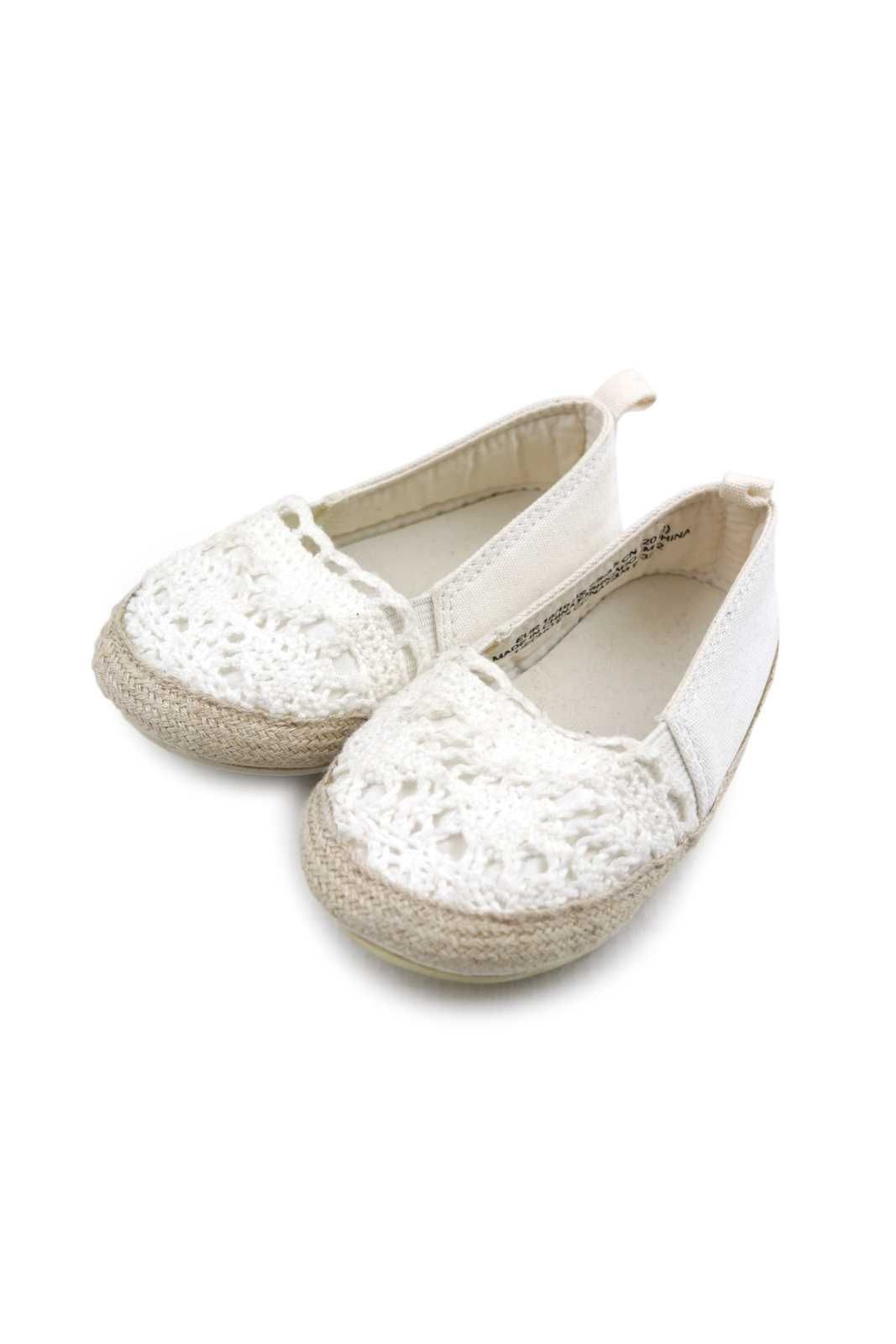 H&M espadryle śmietankowe koronkowe 18-19