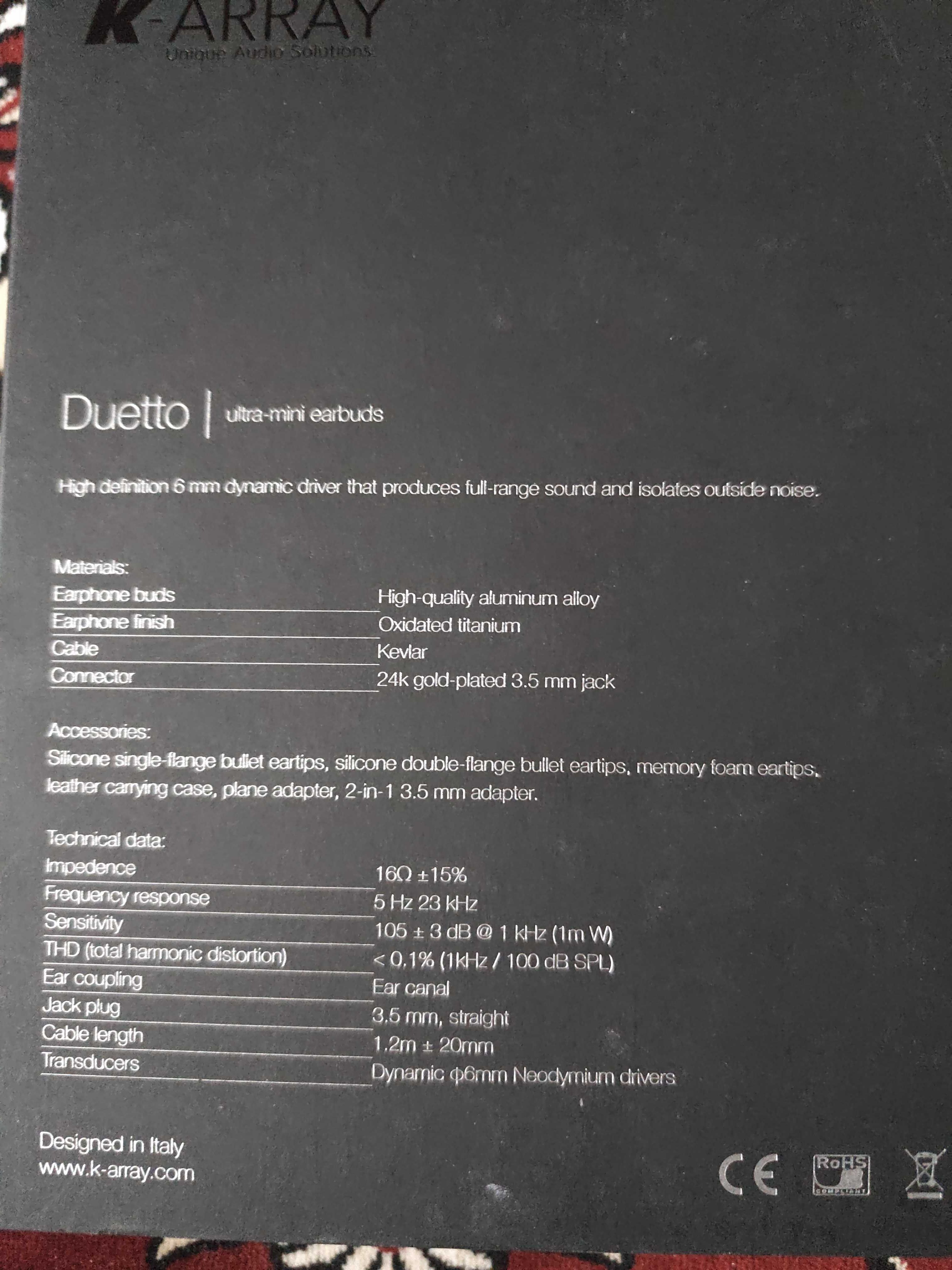 Навушники K-array Duetto-KD6T (1DD)