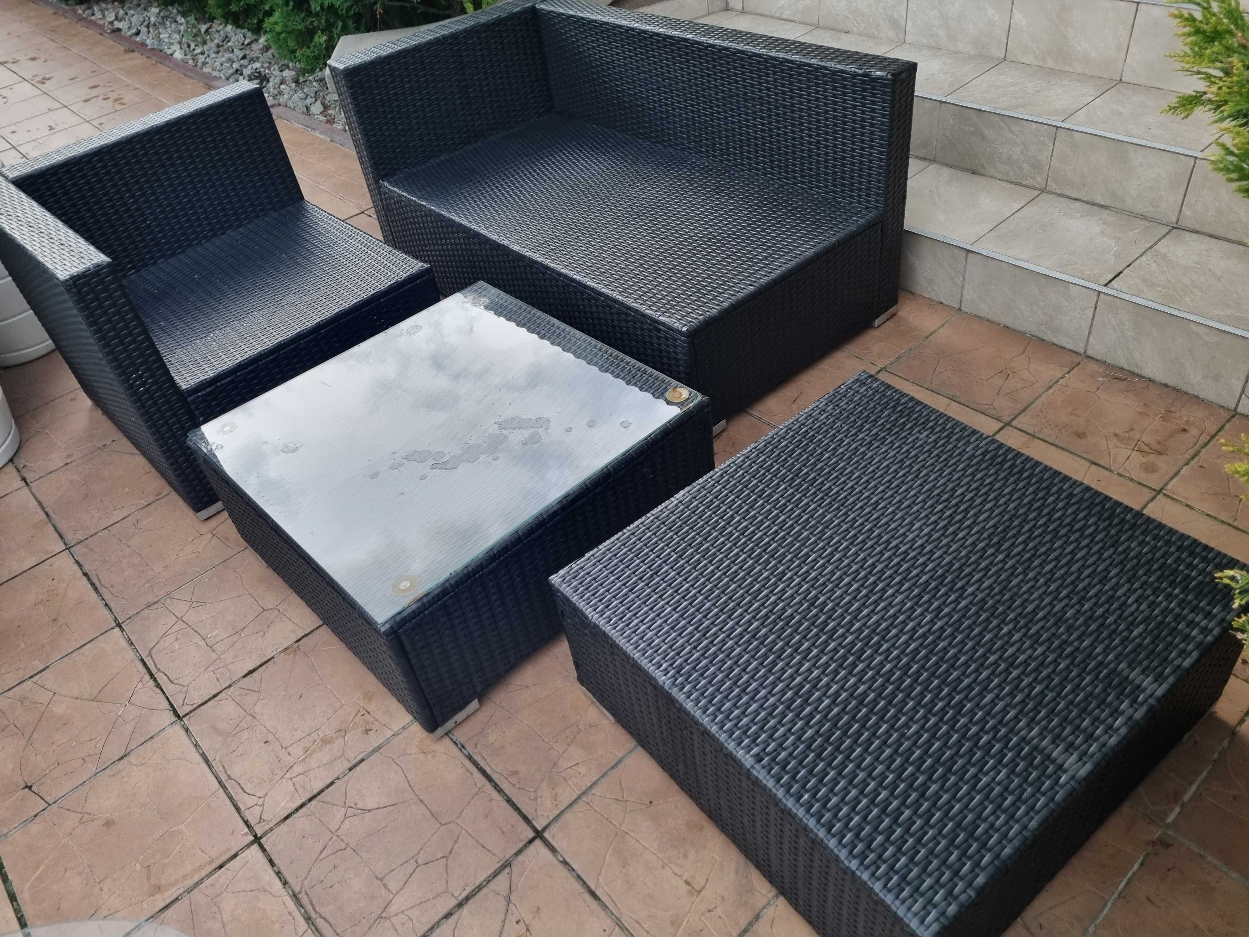 komplet rattanowy - narożnik