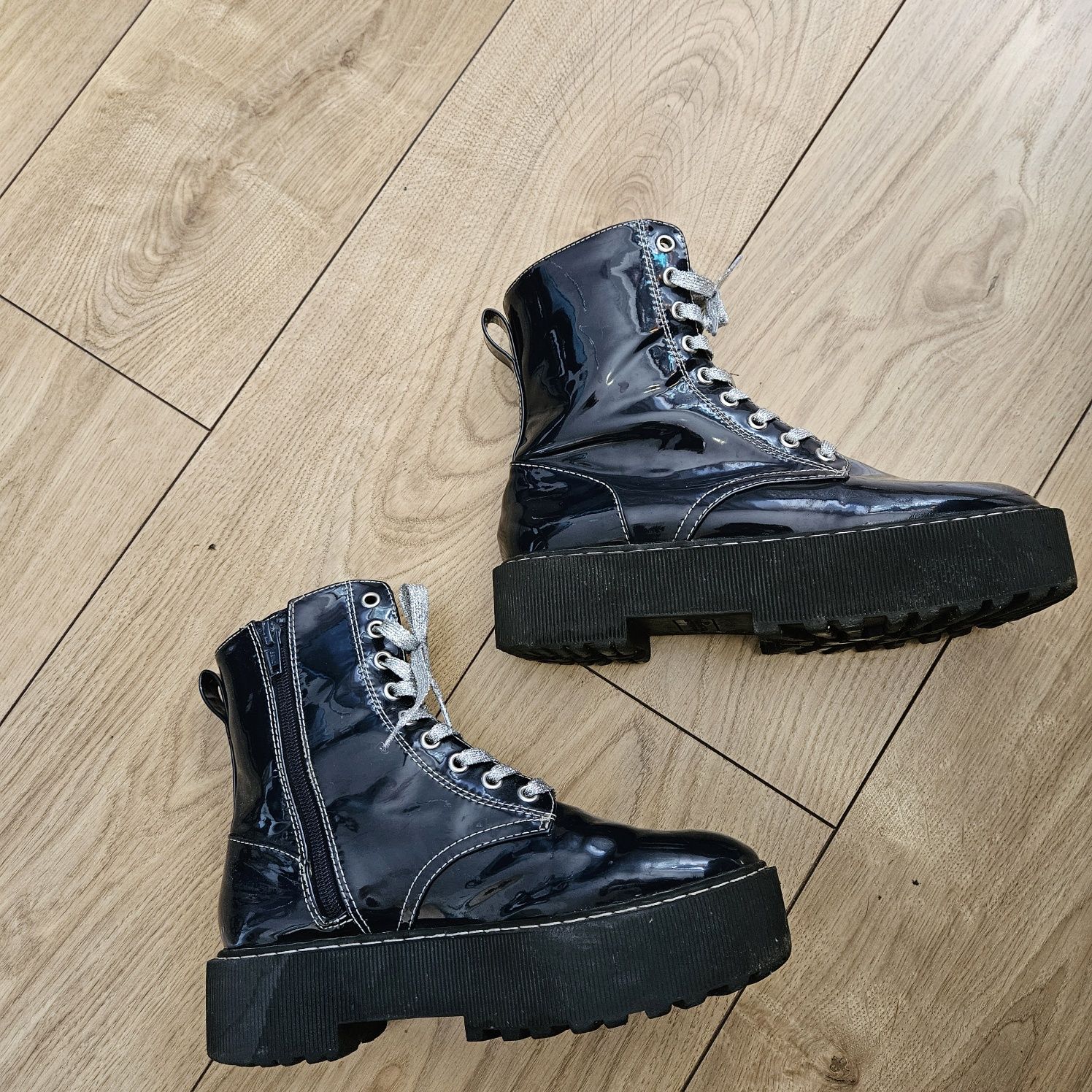 Buty h&M trapery glany 37 wysoka podeszwa