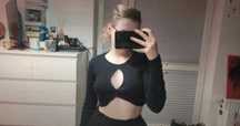 Crop top wycięcie Bershka cropp