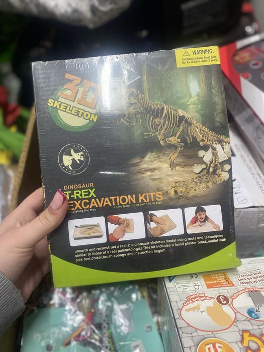 T-rex dinozaur szkielet 3d wykopaliska