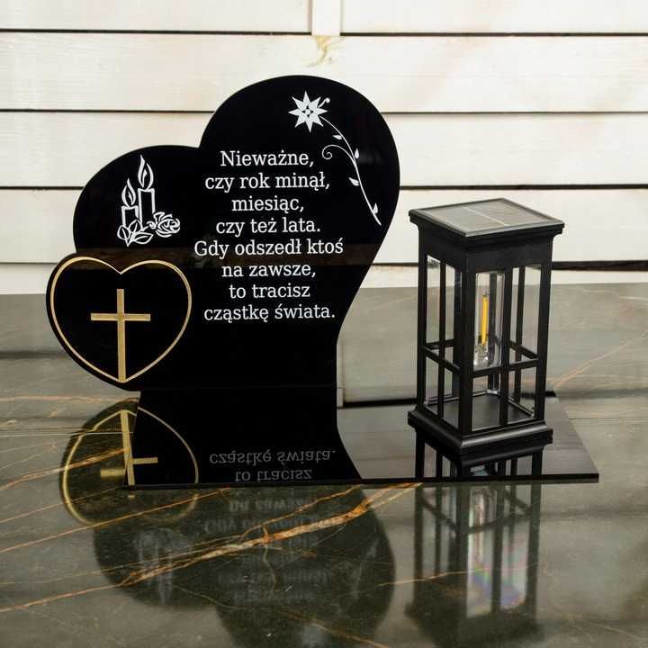 Solarny znicz led statuetka na cmentarz grób duża