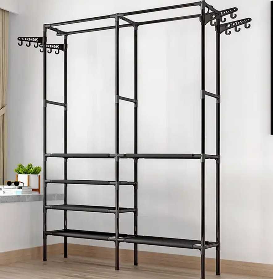 Вішалка з полицями підлогова стійка Simple Coat Rack Double Row