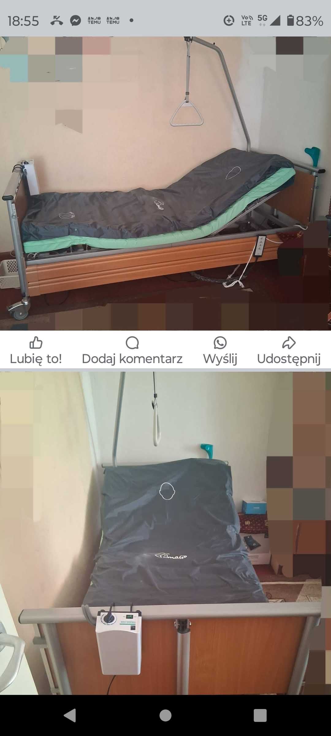 Sprzedam łóżko dla osoby leżącej ze