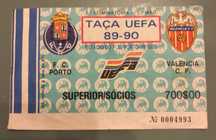 Bilhete Porto vs Valência - Taça UEFA 89