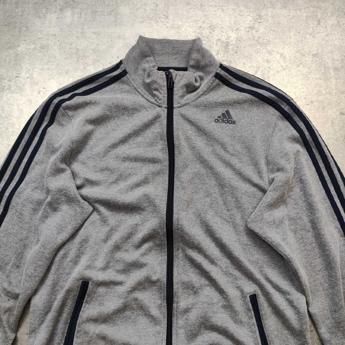 MĘSKA Bluza Bomber Sport Casual Rozpinana Adidas 3 Paski Granatowa
